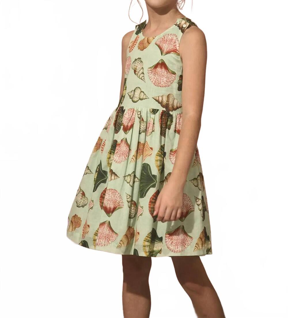 NEW HUNTER BELL girl's june sleeveless mini dress in shell print